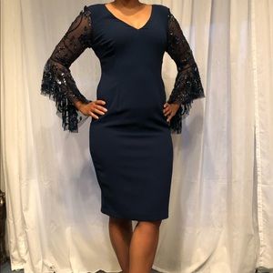 Adrianna Papell Navy mother-the-bride/groom dress